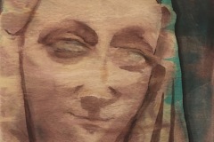 "Seated Virgin" Ile de France, St Denis ? 1300 (The Cloisters, Manhattan)  Oil on wood panel. 30x30 cm.