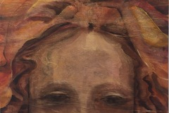 "St Agatha (or Genevieve?) " Souabe,Alsace. Suite de Weckmann  Oil on wood panel. 50x50 cms (2021)
