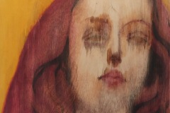 "Virgin of Niedermarschwir" Strasbourg,1500 Oil on wood panel. (30x30 cm.  2022)