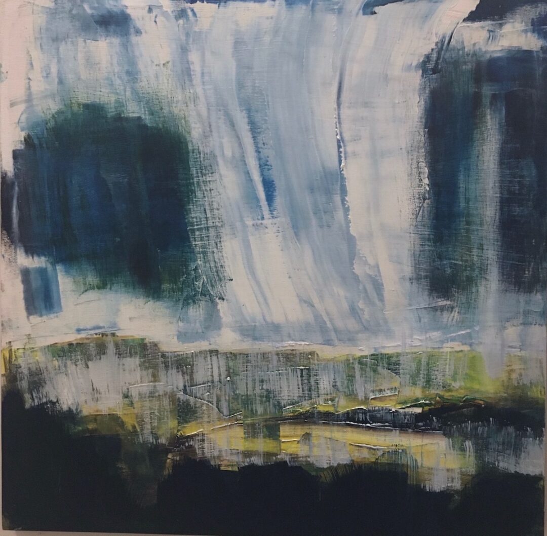 Downs in the mist 50x50 cms