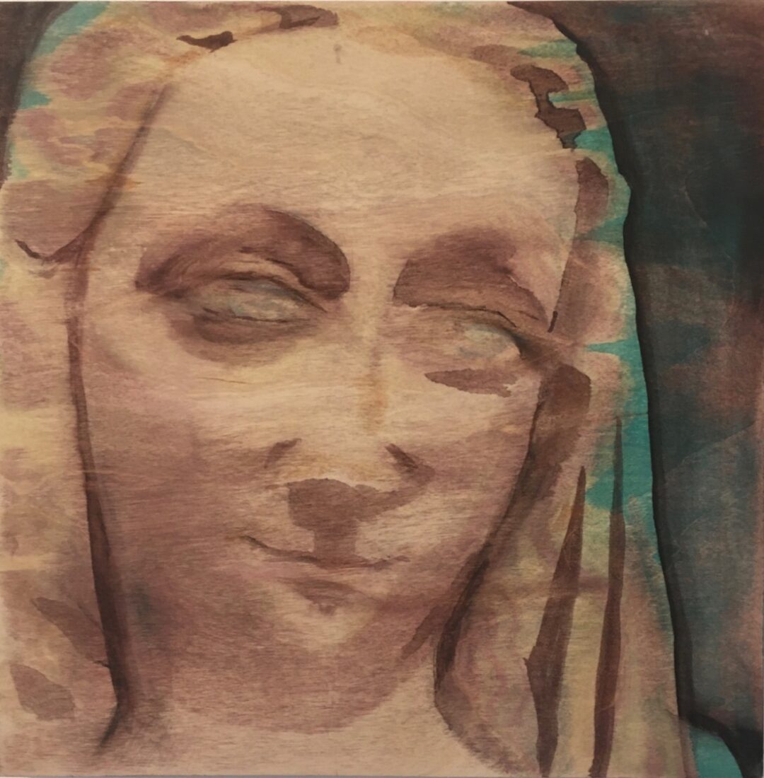"Seated Virgin" Ile de France, St Denis ? 1300 (The Cloisters, Manhattan)  Oil on wood panel. 30x30 cm.