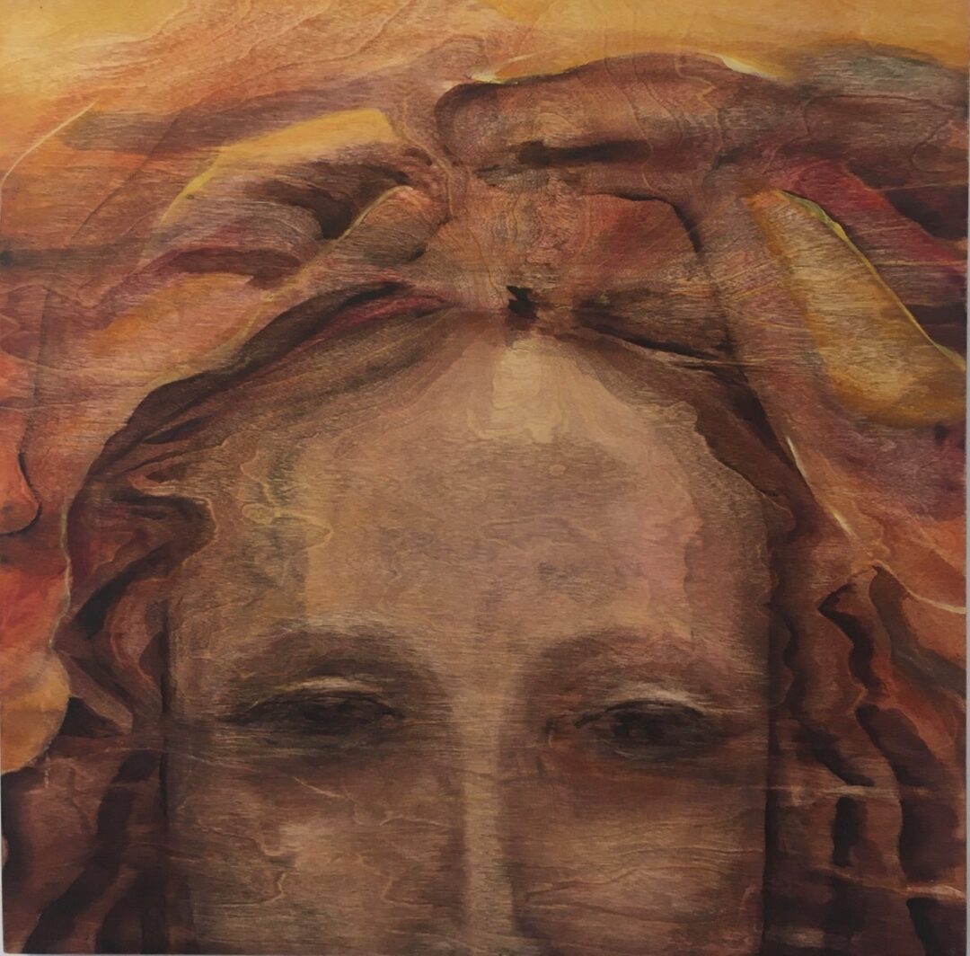 "St Agatha (or Genevieve?) " Souabe,Alsace. Suite de Weckmann  Oil on wood panel. 50x50 cms (2021)