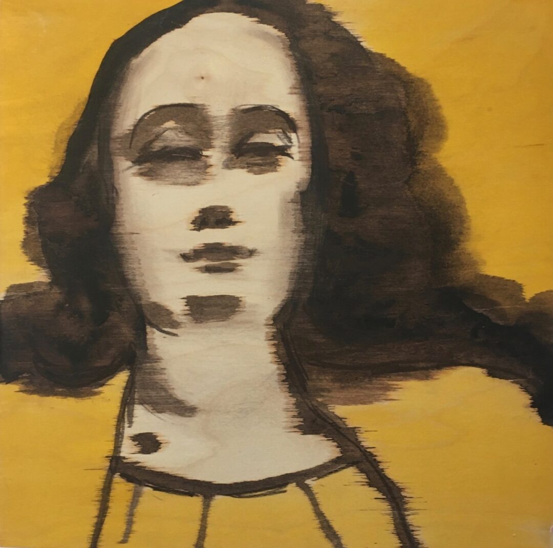 "Virgin or Saint? "St Michel de Wihr-en-Plaine 1500  Oil on wood panel. 30x30 cm. (2022)